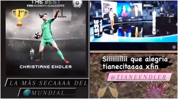 Endler se quedó con el The Best de la FIFA.