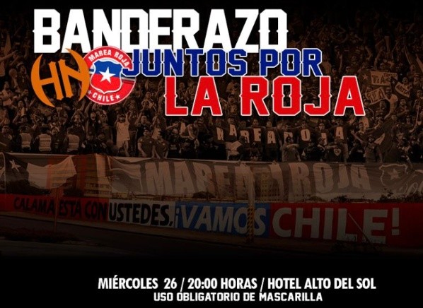 El afiche del llamado al banderazo para la selección chilena