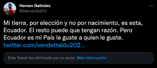 La respuesta de Hernán Galíndez a comentario racista en su contra.