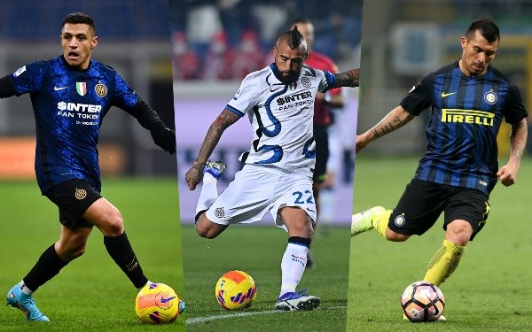 Sánchez, Vidal y Medel han tenido la posibilidad de defender a Inter de Milán en sus carreras. (Foto: Getty)