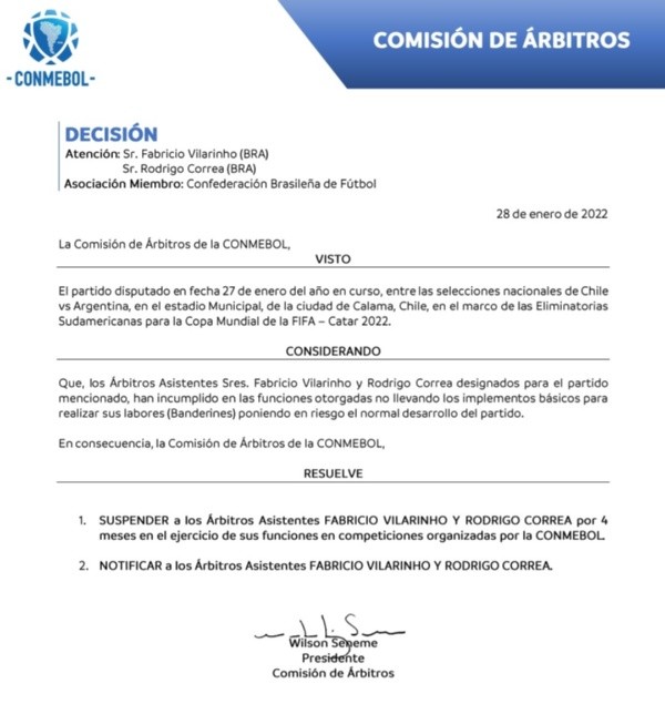 El documento por la sanción a los asistentes