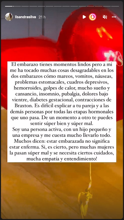 Lisandra Silva no aguanta más y se desahoga en medio de su embarazo.(1)