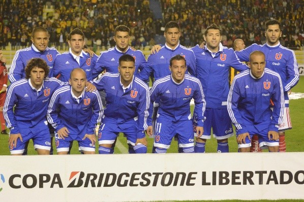 El plantel de Universidad de Chile en la noche de La Paz. Foto: Getty