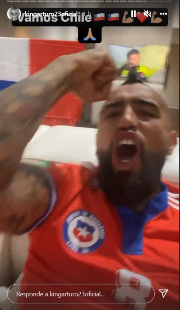 Vidal celebrando con mucho entusiasmo (Instagram)