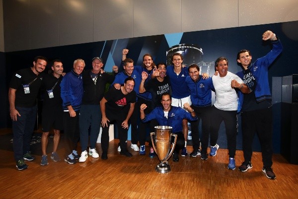 El Team Europa conquistó la edición pasada de la Laver Cup y hasta Nicolás Massú con su pupilo Dominic Thiem fueron parte de la celebración. (Foto: Getty)