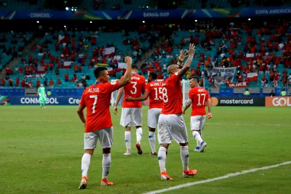 Chile venció a Ecuador por la fase de grupos de la Copa América 2019 en la Arena Fonte Nova en Salvador de Bahía, certamen en el que se despidió en semifinales tras caer 3-0 ante Perú. (Foto: Getty)