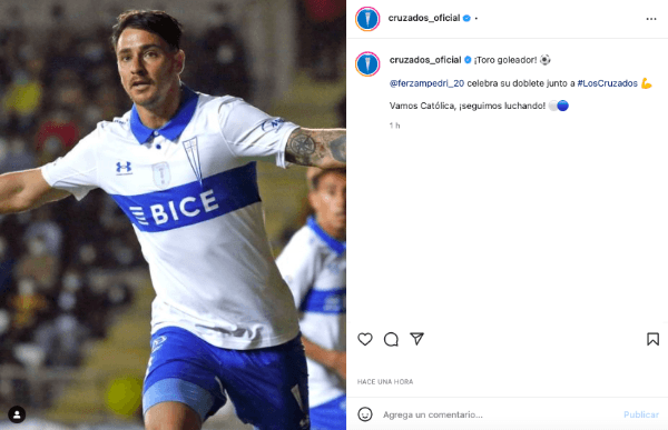 Fernando Zampedri brilló con un doblete en el debut de Universidad Católica en el Campeonato Nacional 2022. (Foto: @cruzados_oficial)