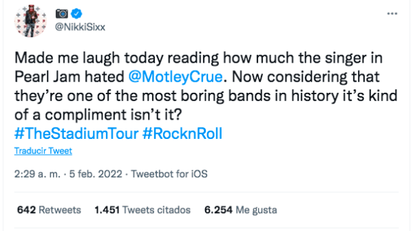 ¿Cómo se detonó el conflicto entre Pearl Jam vs. Mötley Crüe?