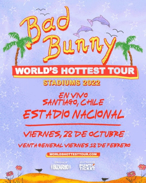 Bad Bunny en Chile: ¿Cuándo es el concierto? ¿Qué día salen las entradas a la venta? (1)