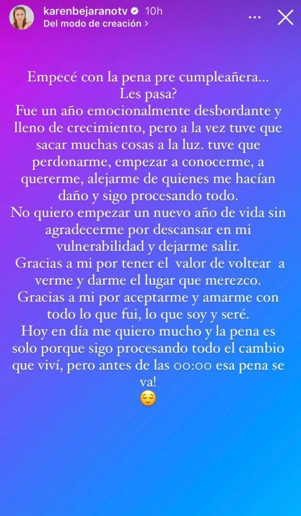 Karen Bejarano lanza emocionante reflexión al cumplir 37 años.(1)