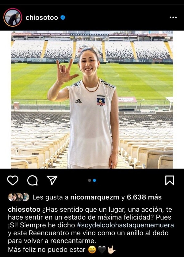 El mensaje que escribió Soto en sus redes sociales