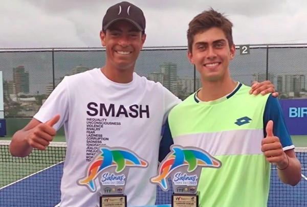 Alejandro Bancalari fue campeón en dobles con el español Alejandro Melero en el J1 de Salinas, en Ecuador. (Foto: Federación de Tenis de Chile)