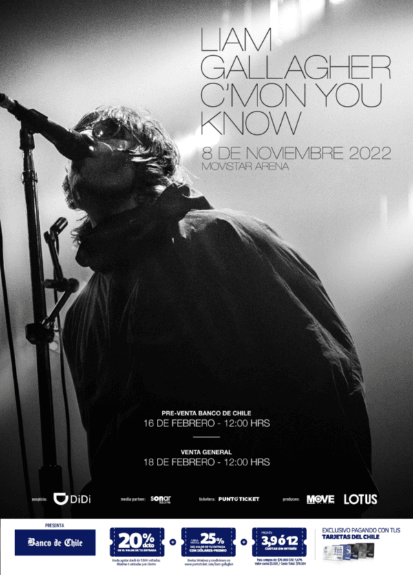 ¿Cuándo es y dónde comprar entradas para ver a Liam Gallagher en Chile?(1)