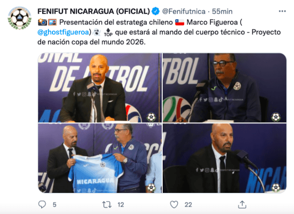 Figueroa fue presentado con todo por la Federación Nicaragüense de Fútbol. (Foto: Fenifut Nicaragua)