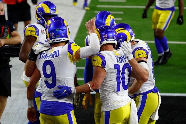 Un TD sobre el final le dio la victoria a los Rams. Cooper Kupp terminó como el MVP del partido. | Foto: Getty Images.