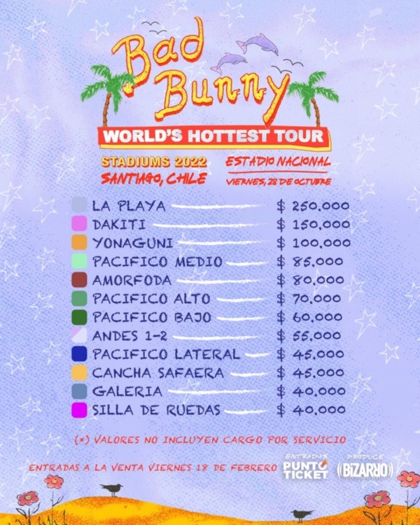 ¿Cuándo salen a la venta las entradas para Bad Bunny en Chile?(1)