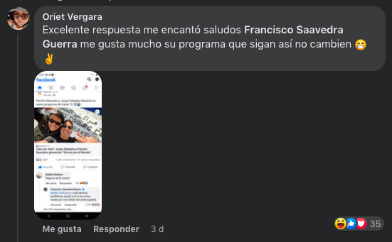 Fans festinan con respuesta de Pancho Saavedra a malintencionado comentario.(3)