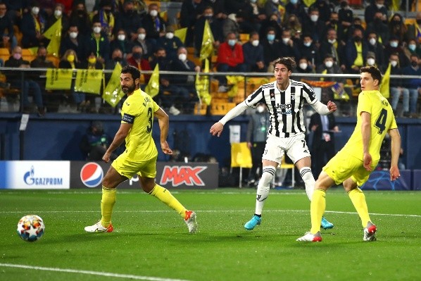 Dusan Vlahovic se estrenó en la Champions League con la Juventus anotando un gol en 30 segundos. Foto: Getty Images