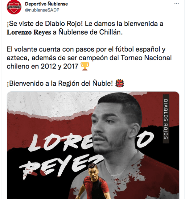 Lorenzo Reyes vuelve a Chile