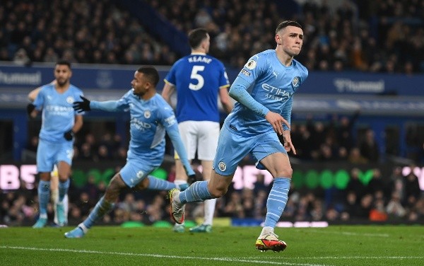 Phil Foden salvó al Manchester City con el agónico gol del triunfo ante el Everton. Foto: Getty Images