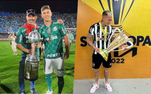 Benjamín Kuscevic ganó la Copa Libertadores con Palmerias y Eduardo Vargas obtuvo recientemente la Supercopa de Brasil con el Atlético Mineiro. (Foto: Redes Sociales)