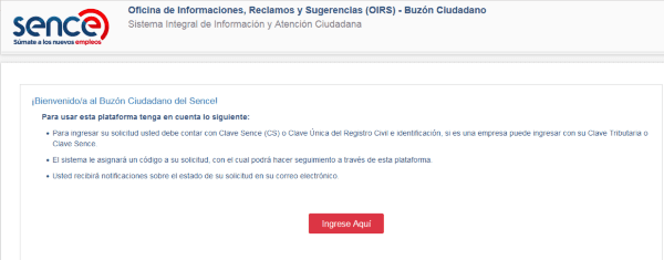 SENCE: Buzón Ciudadano