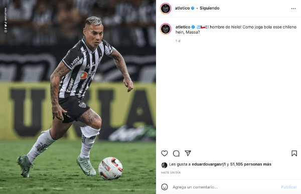 Turboman está feliz en el Atlético Mineiro y el cuadro brasileño podría tener nuevos dueños. (Foto: @atletico)