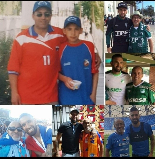 Ronnie Fernández junto a su padre en distintas etapas de su carrera