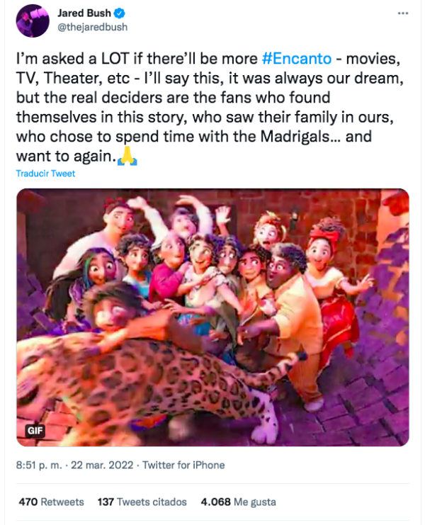 Director de Encanto insinúa una posible secuela para la película Disney.