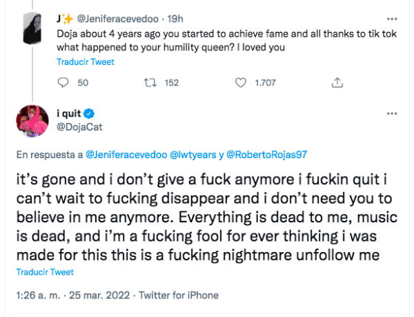 Doja Cat se enfrenta a sus propios fans latinoamericanos.(3)