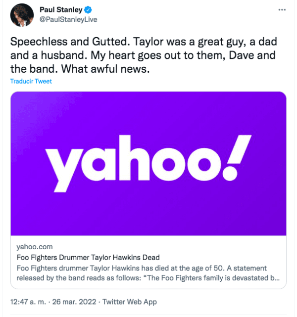 Las reacciones ante la muerte del baterista de Foo Fighters.(5)