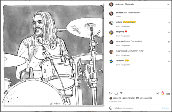 Las reacciones ante la muerte del baterista de Foo Fighters.(6)