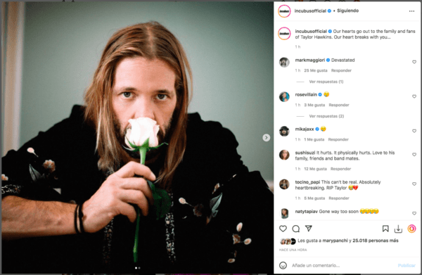 Las reacciones ante la muerte del baterista de Foo Fighters.(7)