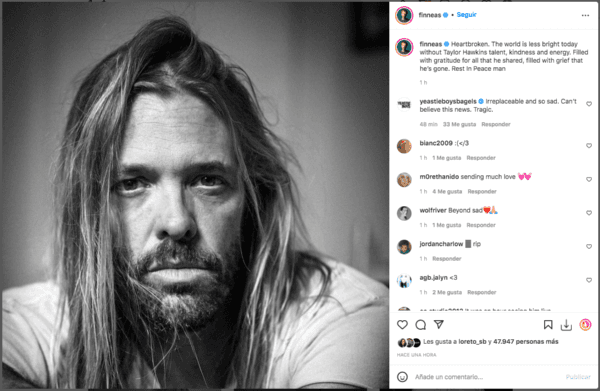 Las reacciones ante la muerte del baterista de Foo Fighters.(9)