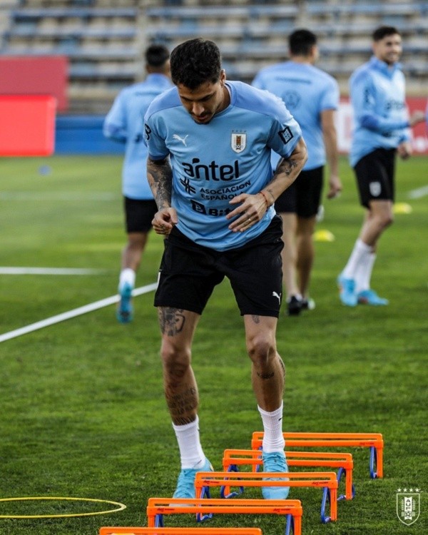 Uruguay tuvo su último entrenamiento en San Carlos de Apoquindo.