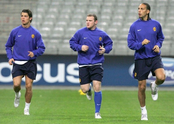 CR7, Wayne Rooney y Ferdinand en Manchester United. (Foto: Getty)