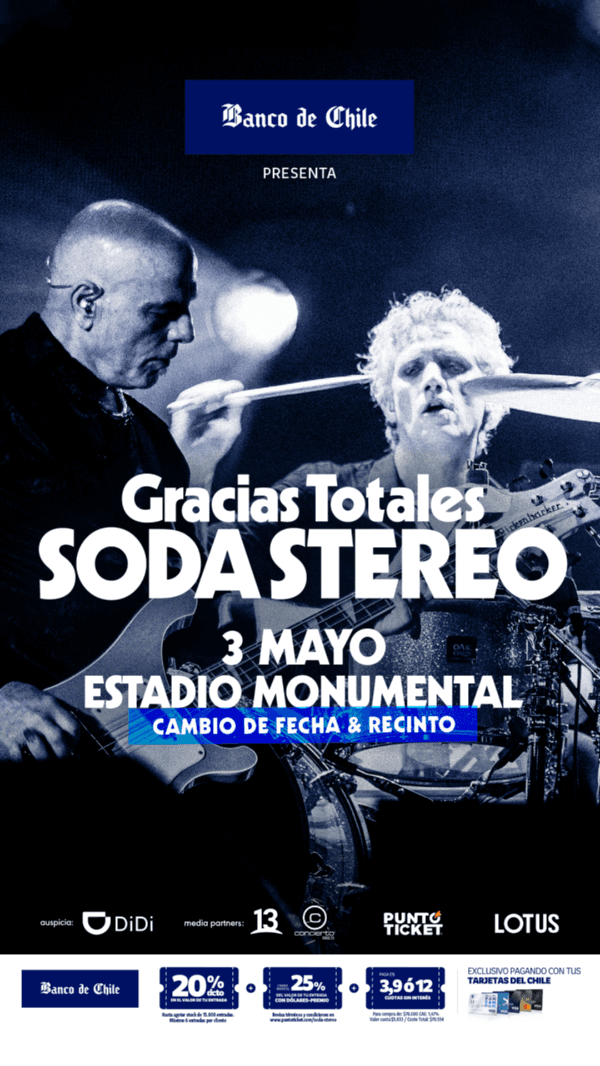 Show que revive Soda Stereo confirma reprogramación.(Foto: Lotus)