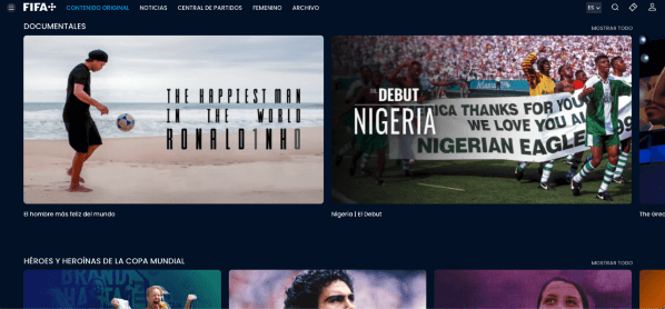 FIFA+ es la nueva aplicación gratuita del fútbol que estrena FIFA. En ella hay contenido tanto masculino como femenino, con figuras mundiales de ayer y hoy. Foto: FIFA+