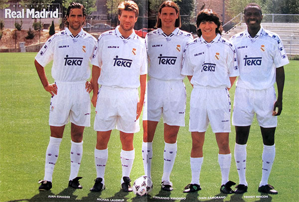 Rincón junto a Zamorano en el Real Madrid (archivo)