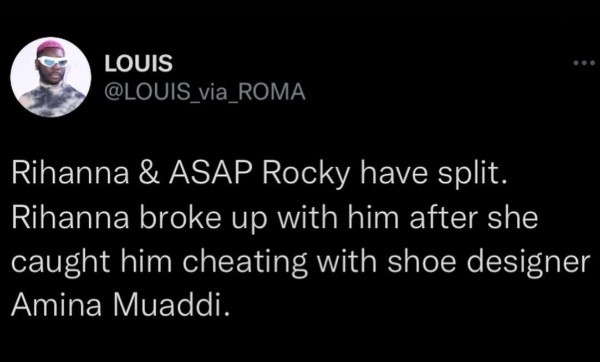 Aseguran que Rihanna terminó con A$AP Rocky.(Foto: Twitter)