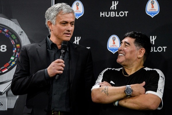 Mourinho y Maradona compartieron en muchas actividades juntos (Getty)