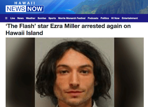Ezra Miller fue arrestado nuevamente en Hawaii