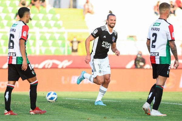 Christian Santos ha anotado solo un gol desde su arribo a Colo Colo. Fue en la goleada por 0-5 ante Palestino. Ahora quiere su gran oportunidad ante la UC. Foto: Agencia Uno
