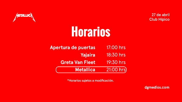 Metallica en Chile: Todo lo que necesitas saber para el show en Santiago.(Foto: DG Medios)