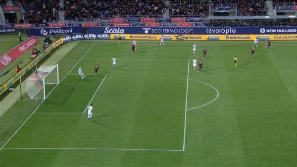 La imagen de televisión en el gol.