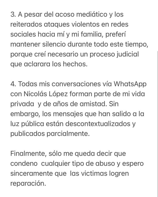 Loreto Aravena habla sobre el caso Nicolás López. (Foto: Instagram)