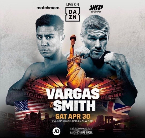 Liam Smith y Jessie Vargas chocarán en las preliminares de la jornada sabatina. (Foto: DAZN)