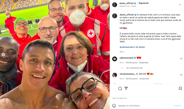 Alexis Sánchez y sus palabras al Udinese en su reencuentro.