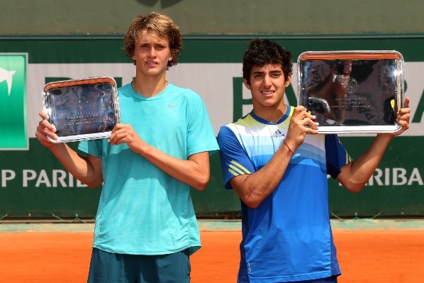 Garín le ganó la final de Roland Garros juniors a Alexander Zverev (Getty Images)