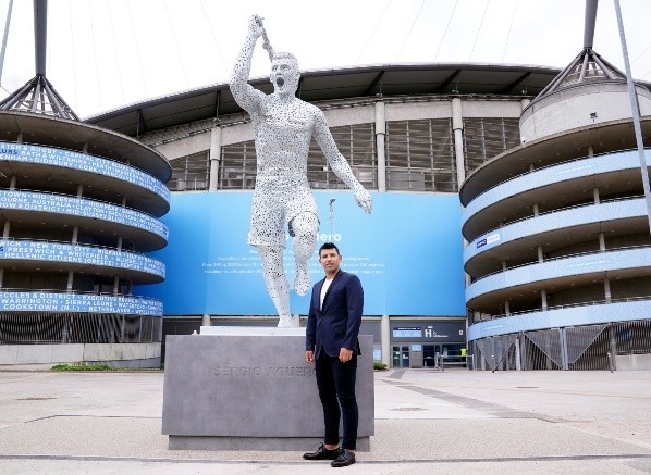 Sergio Agüero recibió un tremendo homenaje de Manchester City. (Foto: Getty Images)